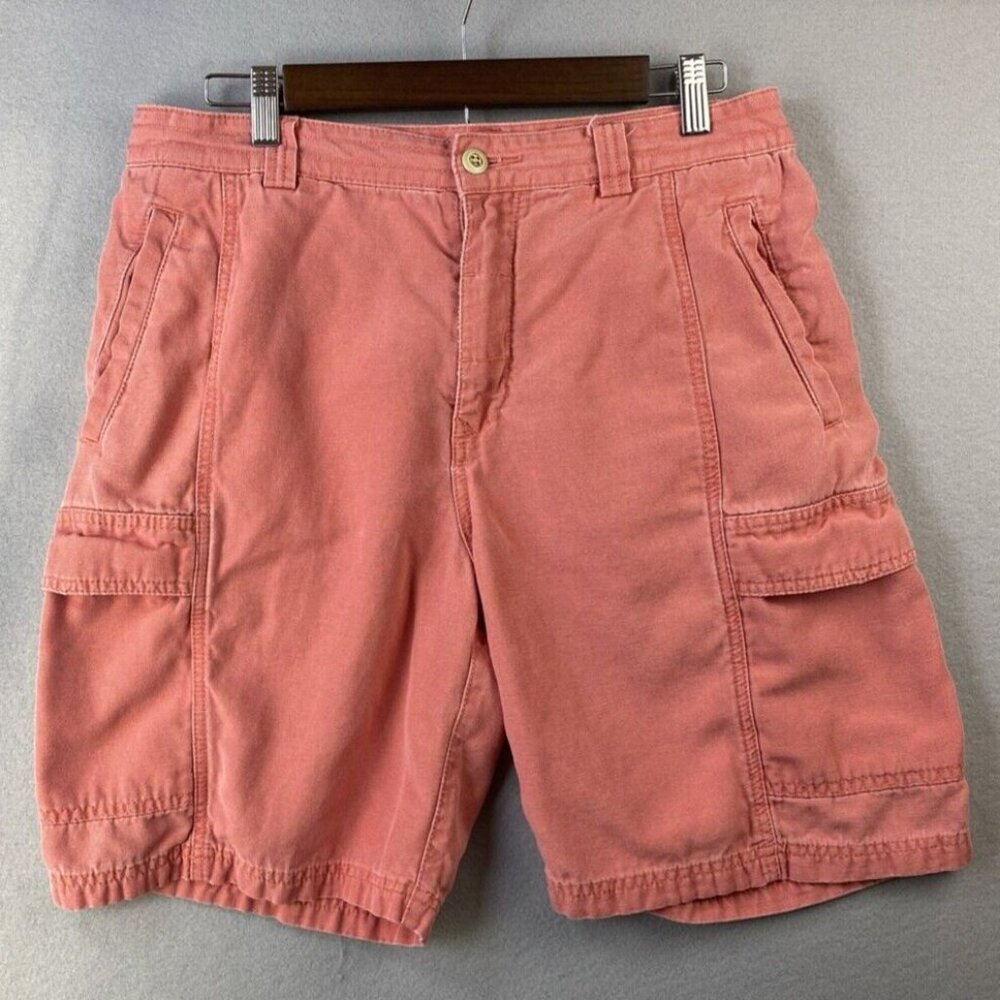 Tommy Bahama Cargo Shorts Men's Size 32 Belt Loops Relax Cotton Tencel Blend Red
